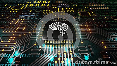 Artificial intelligence, Central Computer Processors CPU concept Stock Photo