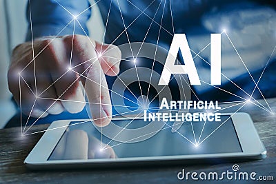 Artificial intelligence concept, AI network Stock Photo