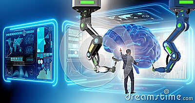 The artificial intelligence concept with businessman Stock Photo