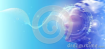 Vector Abstract modern technology futuristic, AI bot, Artificial Intelligence concept. Robot and cyberspace Stock Photo