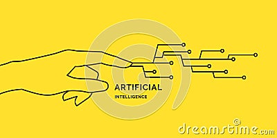 Artificial intelligence. Conceptual illustration on the theme of digital technologies. Vector Illustration