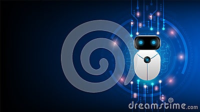 Artificial intelligence cybernetic robot, high technology to create artificial intelligence AI concept, vector Vector Illustration