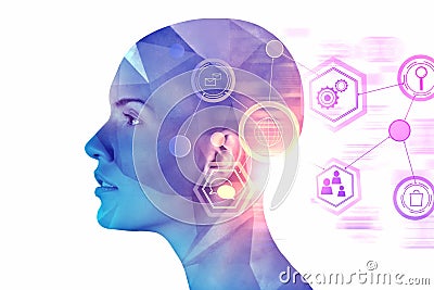 Artificial intelligence and cyberspace concept Stock Photo