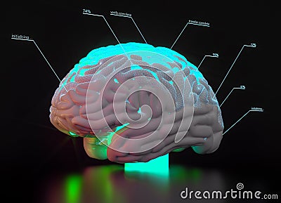 Artificial intelligence deep learning brain simulation Stock Photo