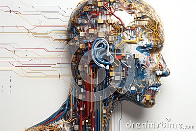 Artificial intelligence, development of automated computer work, online virtual assistant, chat, future technologies Stock Photo