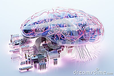 Artificial intelligence, development of automated computer work, online virtual assistant, chat, future technologies Stock Photo