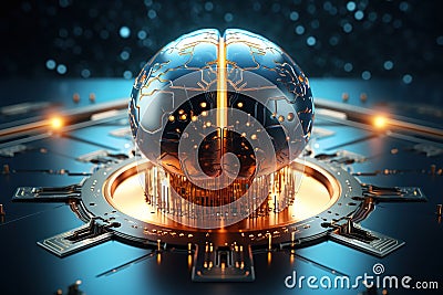 Artificial intelligence, development of automated computer work, online virtual assistant, chat, future technologies Stock Photo