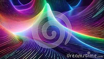 Artificial intelligence flowing data on brain hill, AI generated Stock Photo