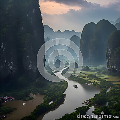 beautiful and painterly image of the topography landscape nature of the world. Stock Photo