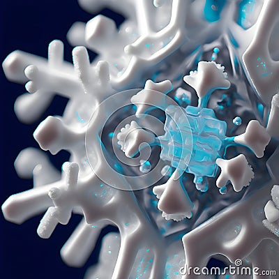 image of the a mesmerizing extreme closeup macro view of variety snowflake intricate patterns Stock Photo