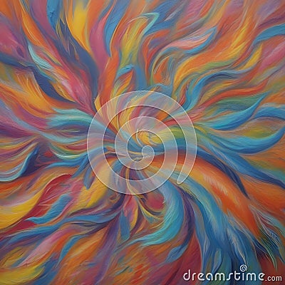 painting image of the majestic,ornate,acrylic,exploding prisms of vibrant dynamic colors of springtime. Stock Photo