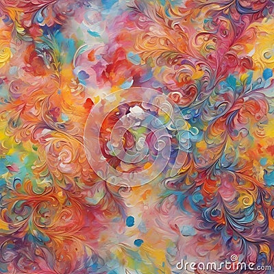 painting image of the majestic,ornate,acrylic,exploding prisms of vibrant dynamic colors of springtime. Stock Photo