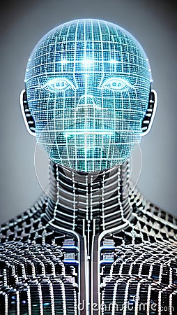 Artificial intelligence illustration computer algorithm artwork generated Cartoon Illustration