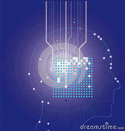 Artificial intelligence image,ai chip brain,computer vector Stock Photo