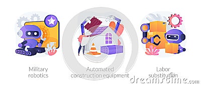 Artificial intelligence in industry abstract concept vector illustrations. Vector Illustration