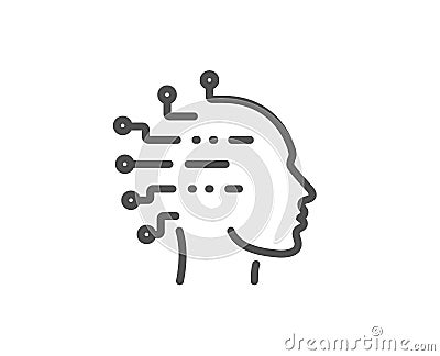 Artificial intelligence line icon. Ai head sign. Vector Vector Illustration