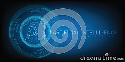 Artificial Intelligence Logo, Icon. Vector symbol AI, deep learning blockchain neural network concept. Machine learning, Vector Illustration
