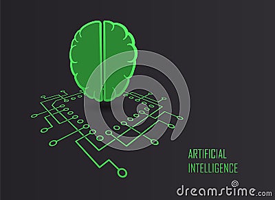 Artificial intelligence machine learning vector Vector Illustration