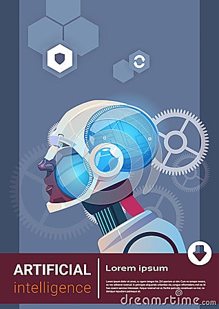 Artificial Intelligence Modern Robot Brain Technology Vector Illustration