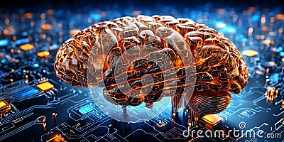 Artificial intelligence neurological data brain?Industrial Brain Stock Photo