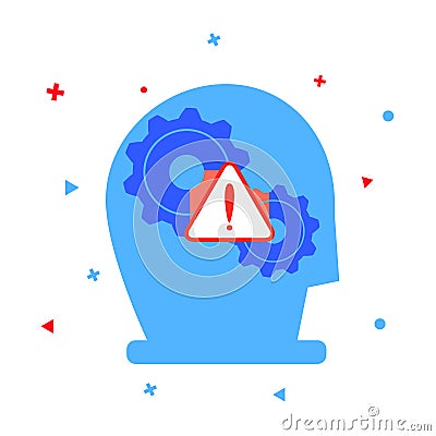 Artificial intelligence prediction problems. Using AI Machine learning, deep learning, and cognitive computing for malfunction Vector Illustration