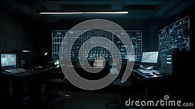 The artificial intelligence research lab dynamic lightnin generative AI Stock Photo