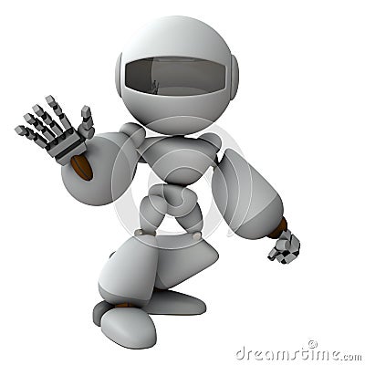 An artificial intelligence robot that blocks your way. Cartoon Illustration