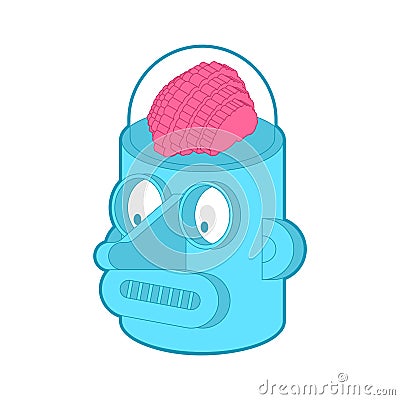 Artificial Intelligence. Robot with brain. Retro robot head amd brains. vector illustration Vector Illustration