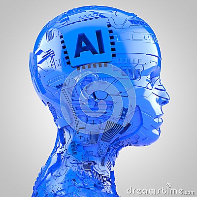 Artificial intelligence and robotics Stock Photo