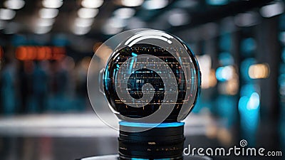 Security Camera for scan and recognize face, movement etc. Generated with AI Stock Photo