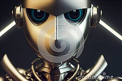 Artificial intelligence self portrait. Digitally generated image. Not based on any actual scene or pattern Stock Photo
