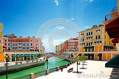 An artificial island Pearl-Qatar in Doha, Qatar Stock Photo