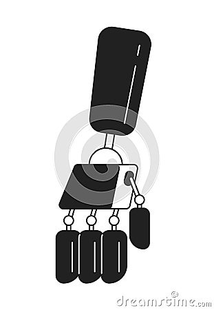 Artificial limb prothesis monochrome flat vector object Vector Illustration