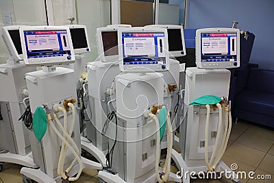 Artificial lung ventilation device. Ventilator. respirators for patients. Editorial Stock Photo
