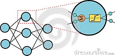 Artificial Neural Network Vector Illustration