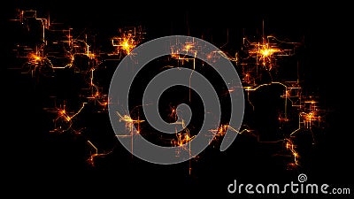 Distibuted blockchain growth concept with links in electronic cyberspace Stock Photo