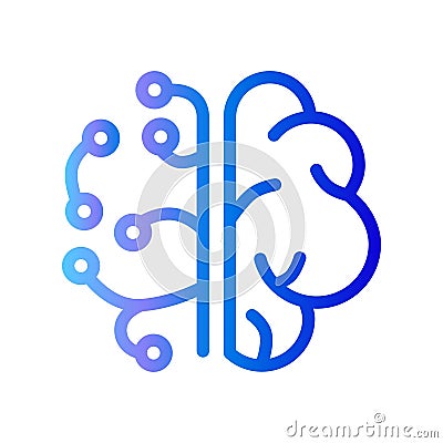 Artificial neural networks connectionist systems. Vector Illustration
