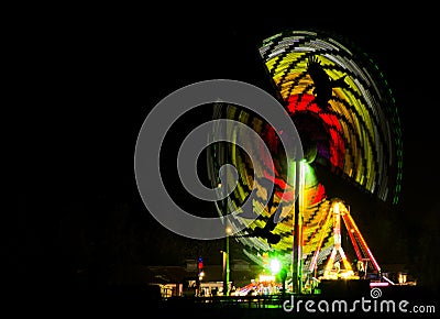 Artificial rainbow - Guy Fawkes Night / fireworks show in Kempton Park, London, UK Stock Photo