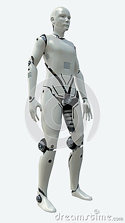 Artificial robot man model. 3d rendering Stock Photo