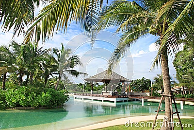 Artificial sea in resort bali style Stock Photo
