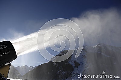 Artificial snow system Stock Photo