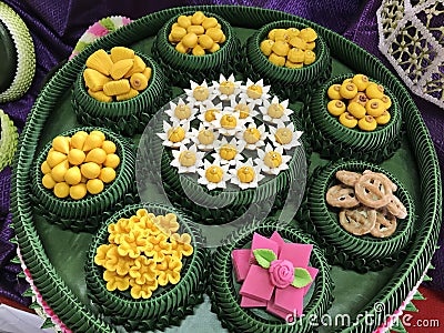 Artificial Thai traditional dessert. Stock Photo