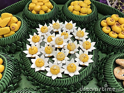 Artificial Thai traditional dessert. Stock Photo