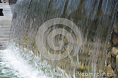 artificial waterfall, city fountain, close-up Stock Photo