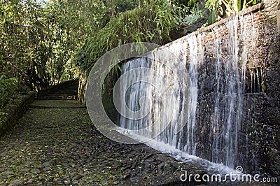 Artificial waterfall, Mexico Stock Photo