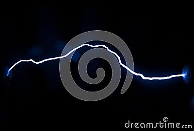 Artificially created spark discharge Stock Photo