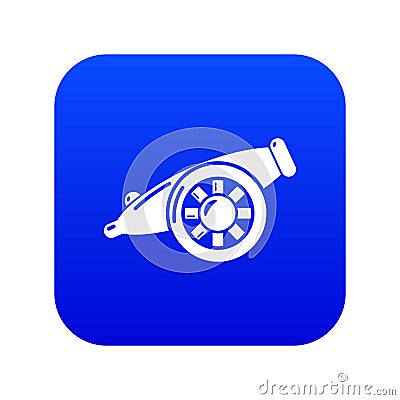 Artillery cannon icon blue vector Vector Illustration