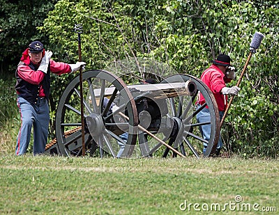 Artillery Crew in Action Editorial Stock Photo