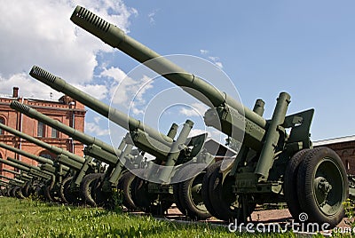 Artillery guns Stock Photo