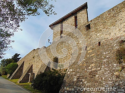 Artimino, Tuscany, Italy, view of the ancient medieval walls. Editorial Stock Photo